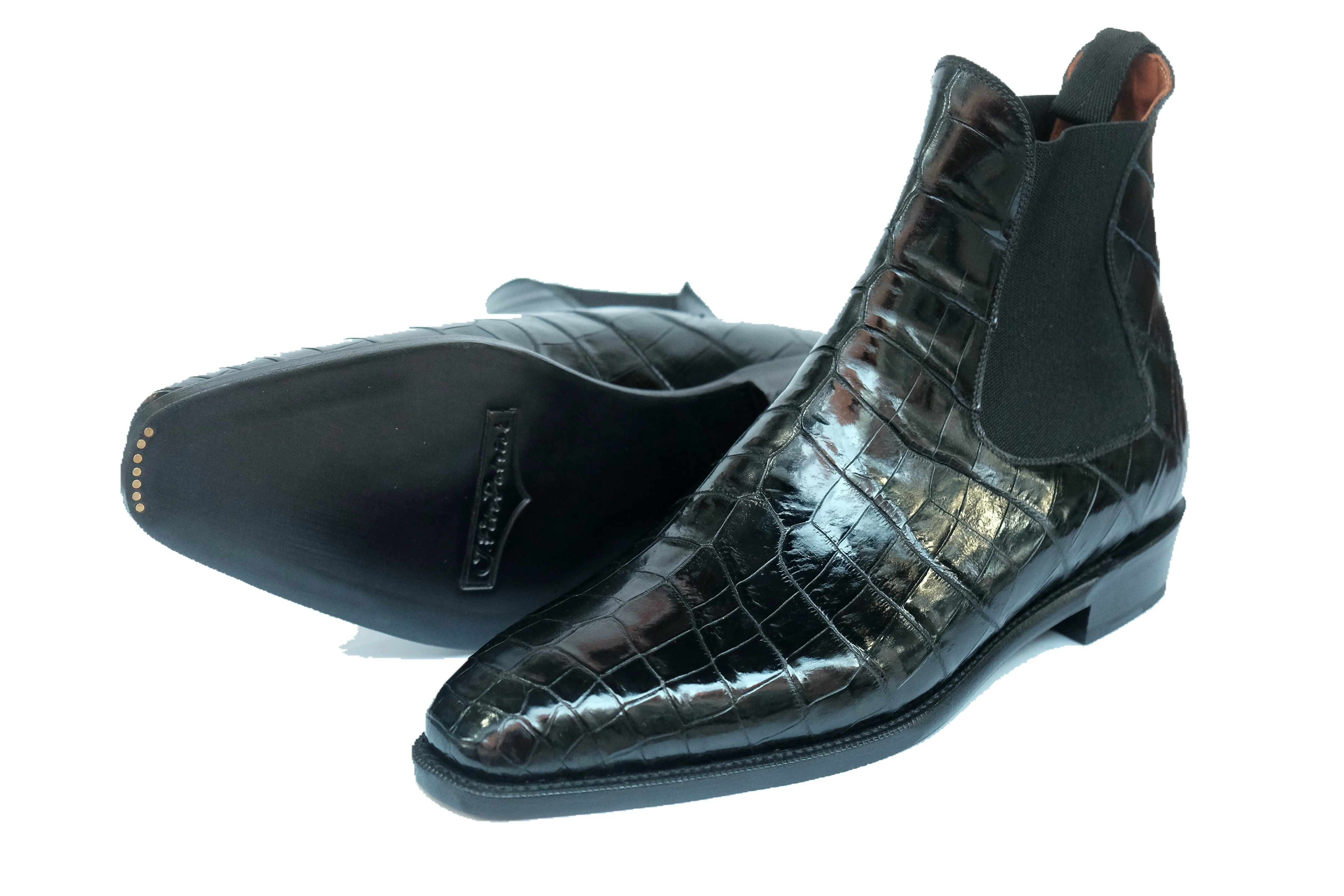 Alki Redux - MTO - Genuine Crocodile - Black - LPB Last - Single Leather Sole