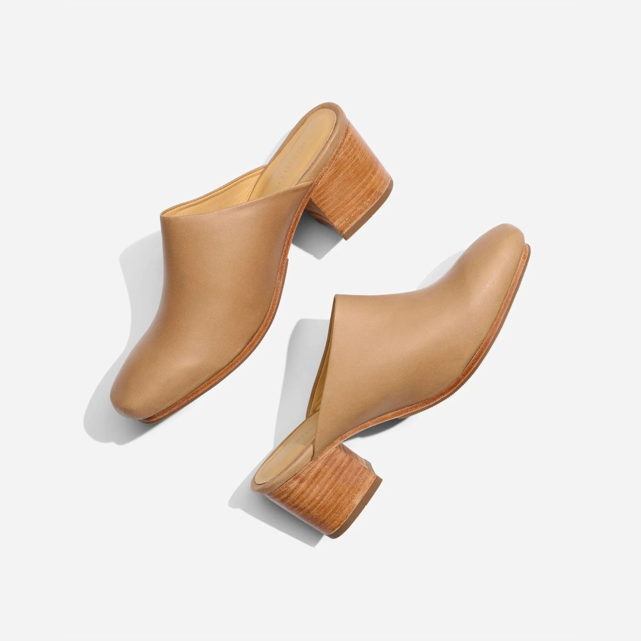 All-Day Heeled Mule Almond