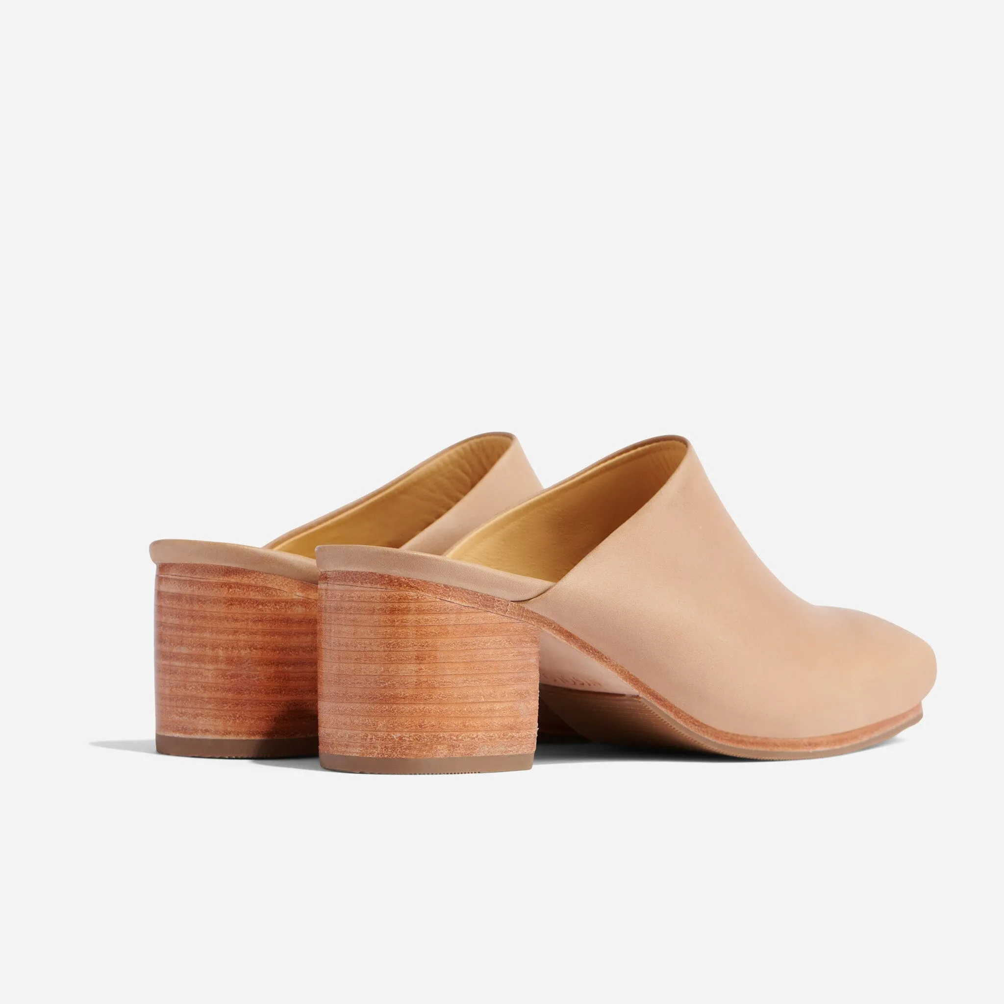 All-Day Heeled Mule Almond