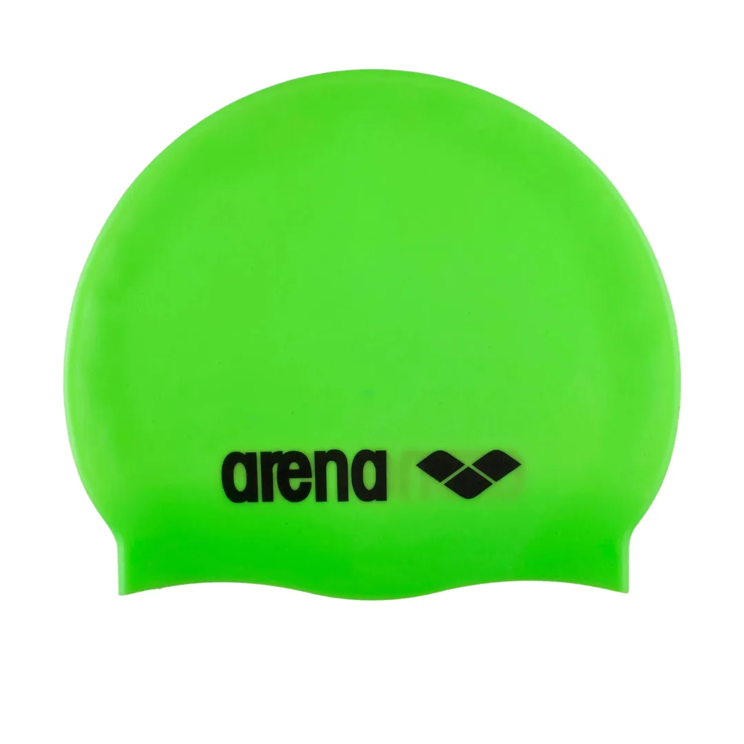 Arena Classic Silicone Swimming Cap | Acid Lime - Black