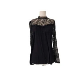 Atmosphere Black Lace Trim Blouse | Gently Used |