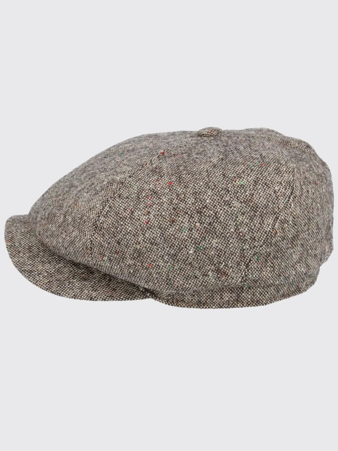 Barucci Elton Wool Blend Donegal Tweed Baker Boy Cap