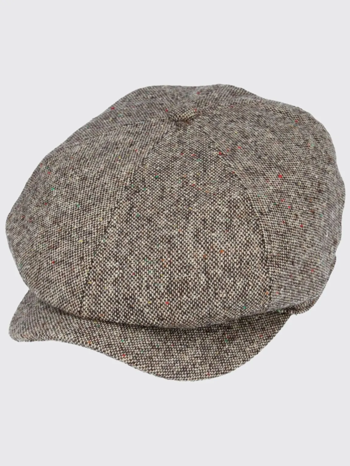 Barucci Elton Wool Blend Donegal Tweed Baker Boy Cap