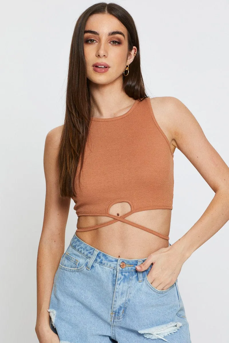 Beige Crop Top