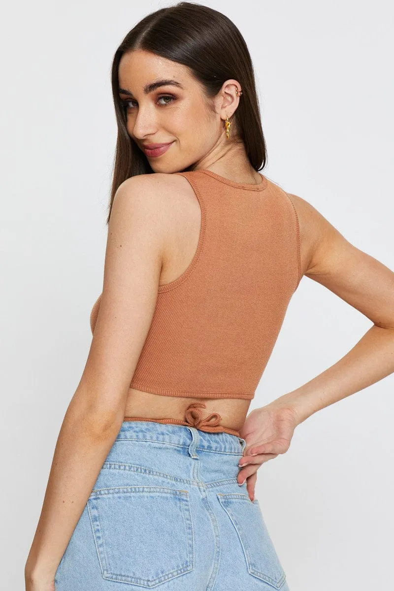 Beige Crop Top