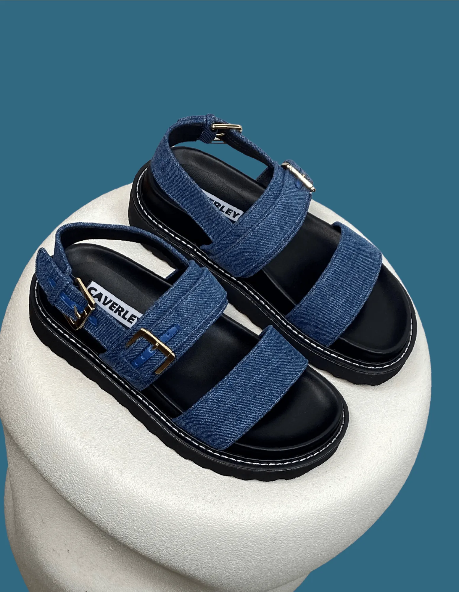 Caverley | Xina Sandal - Dark Denim