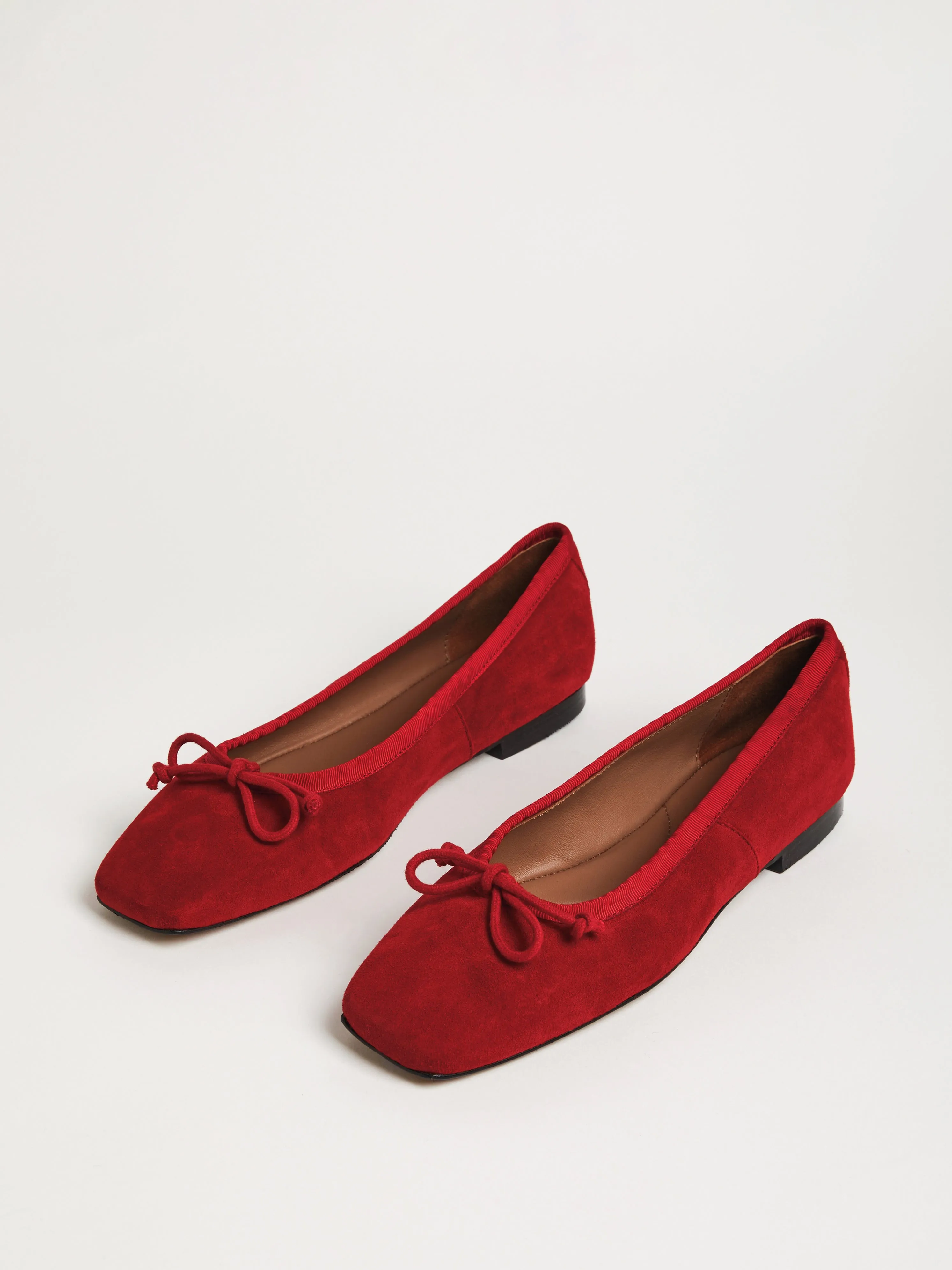 Chiswick Suede Ballerinas | Red