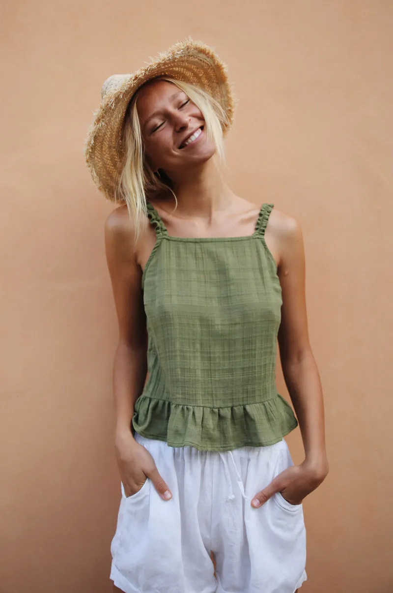 ETOSHA Top - khaki cotton