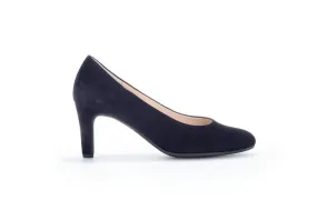 Gabor Navy Suede Court Shoe EDINA 41016