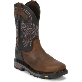 Justin Men's Tanker 11 Steel Toe Western Work Boot -Brown- WK2104