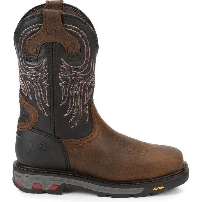 Justin Men's Tanker 11 Steel Toe Western Work Boot -Brown- WK2104