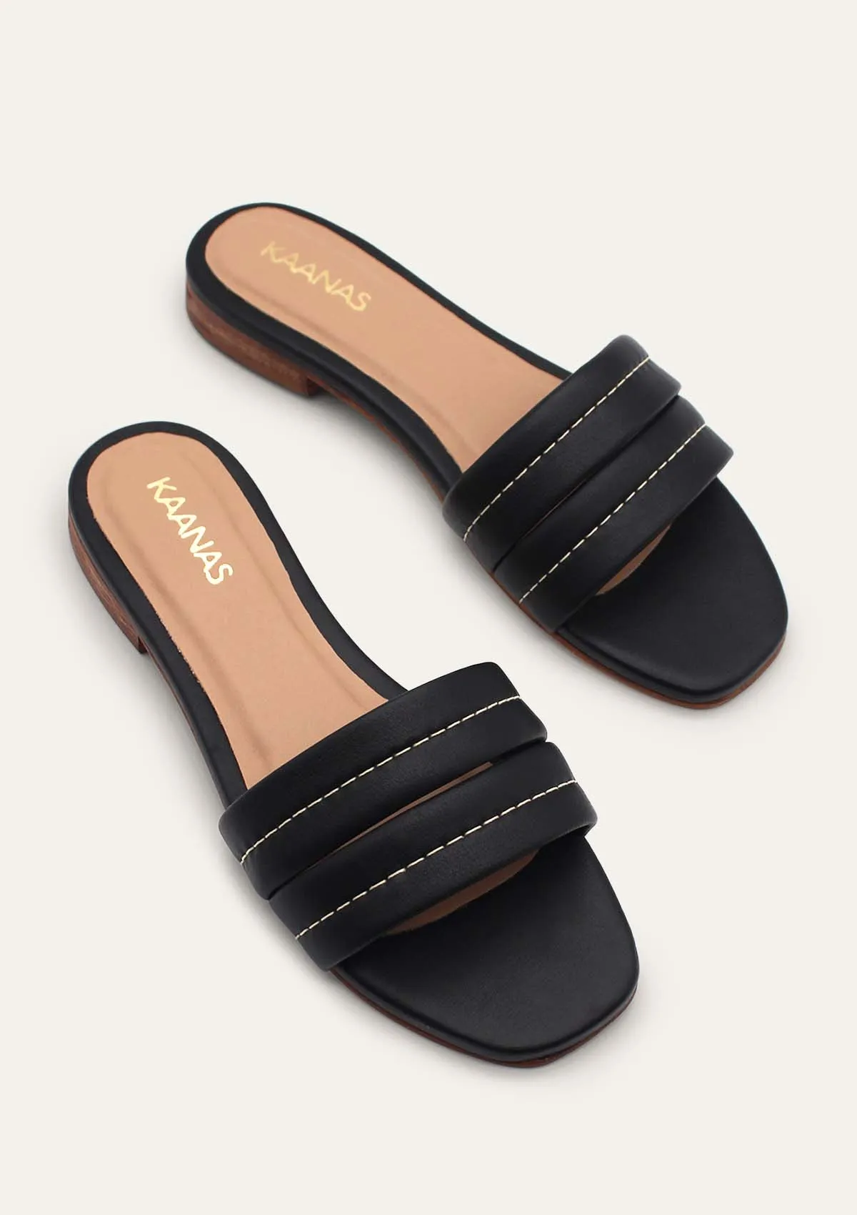 Kaanas - Maya Chunky Band Sandal - BLACK