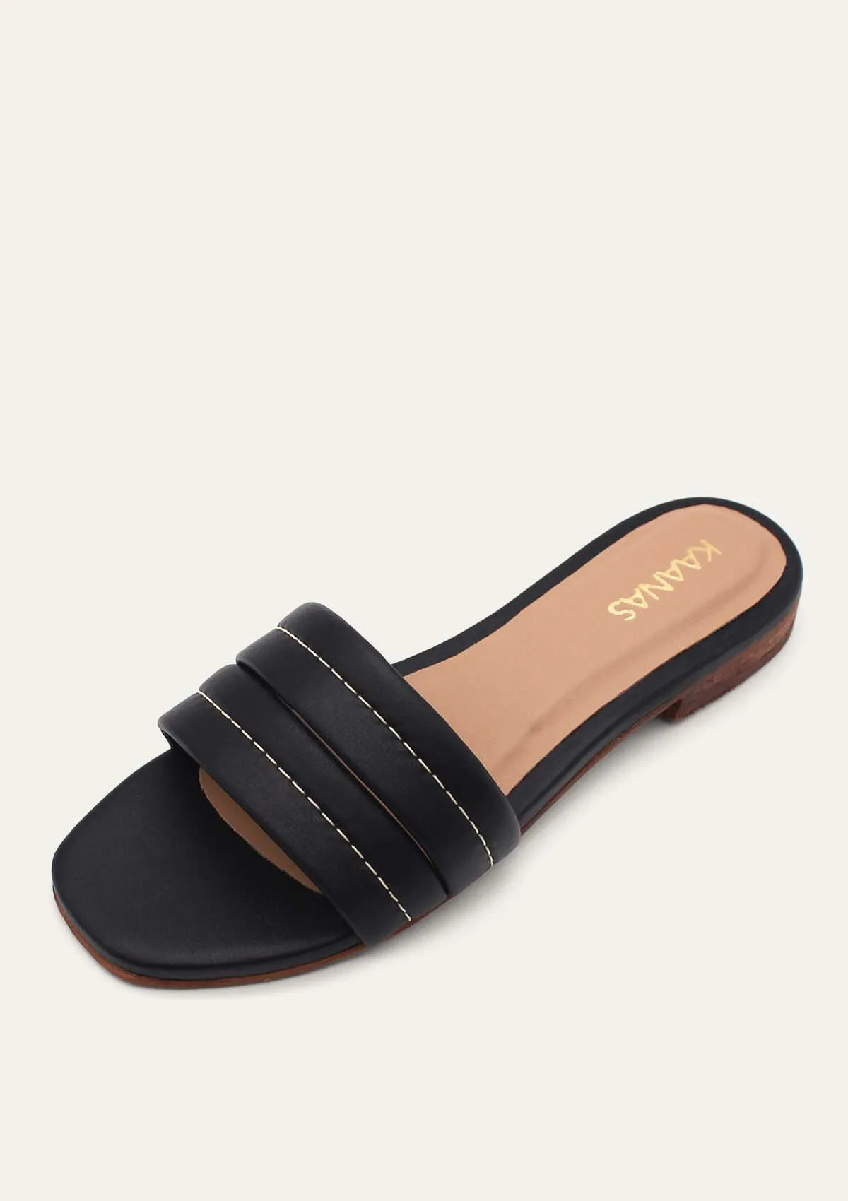 Kaanas - Maya Chunky Band Sandal - BLACK