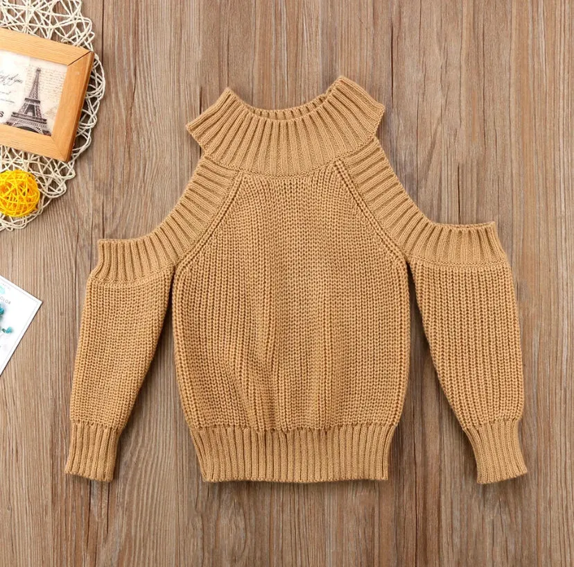 ME & MOMMY: SWEATER KHAKI BROWN OFF SHOULDER CUTIE (MOMMY ONLY)