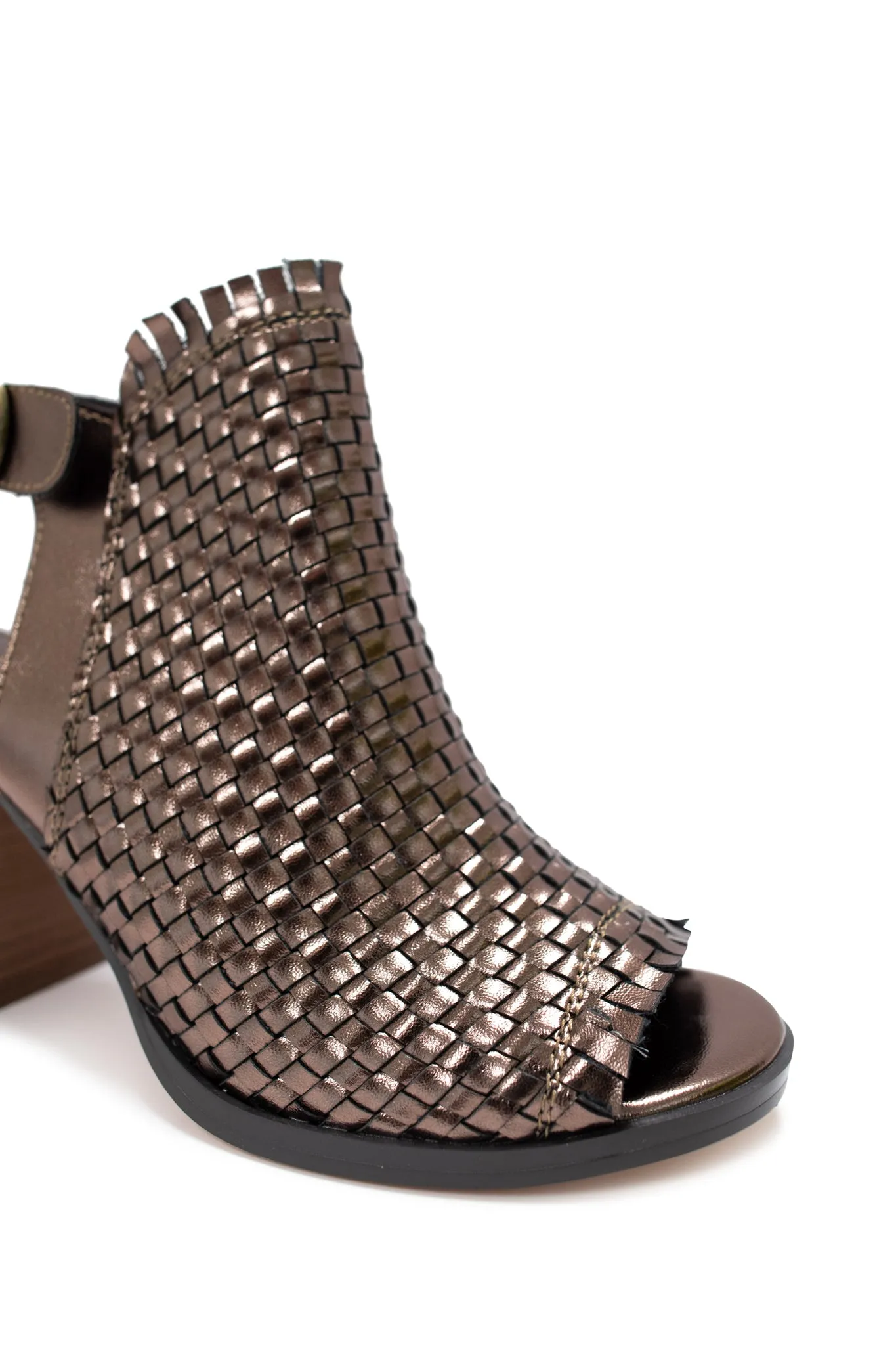 Mercenary Heeled Sandal in Metallic Bronze