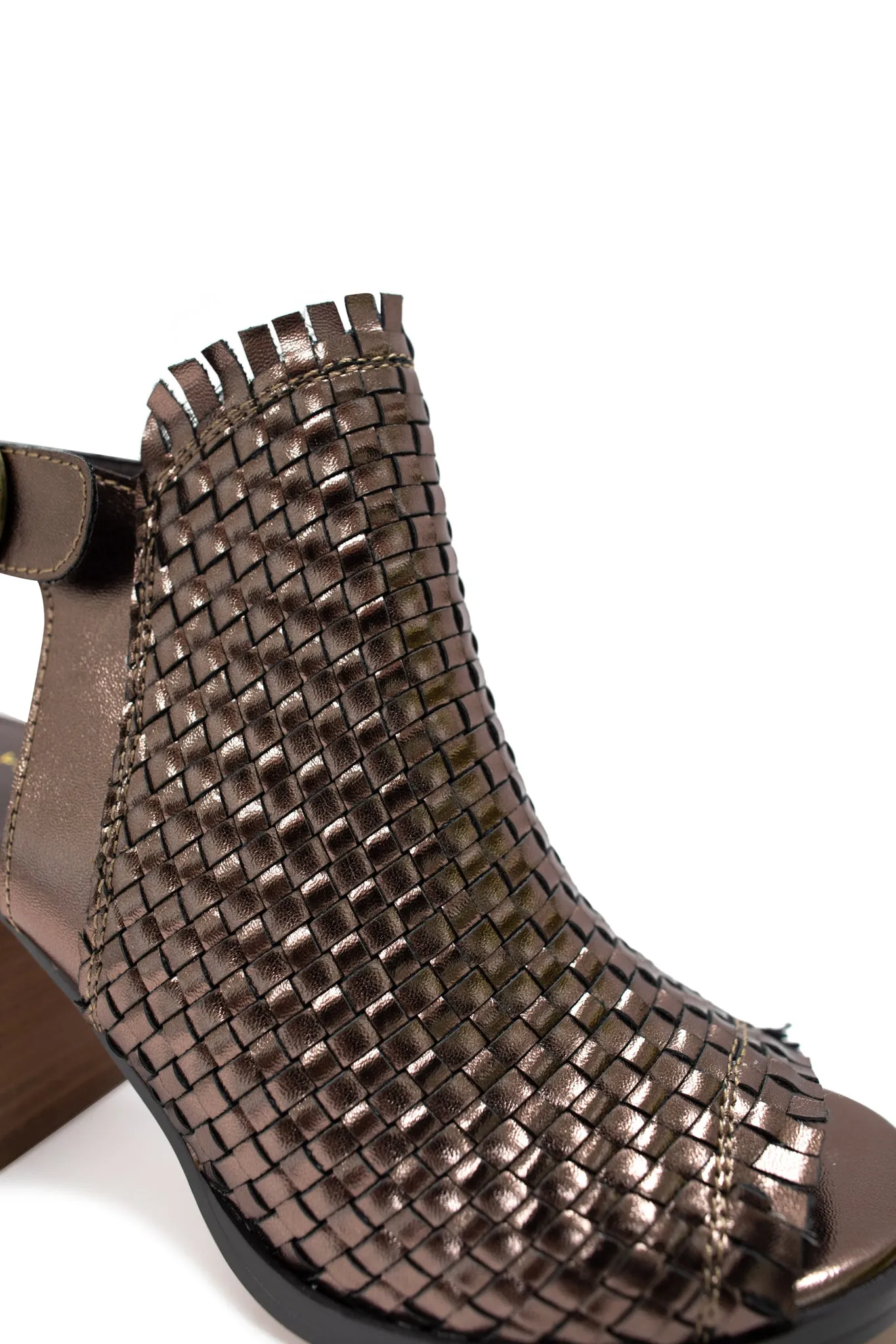 Mercenary Heeled Sandal in Metallic Bronze