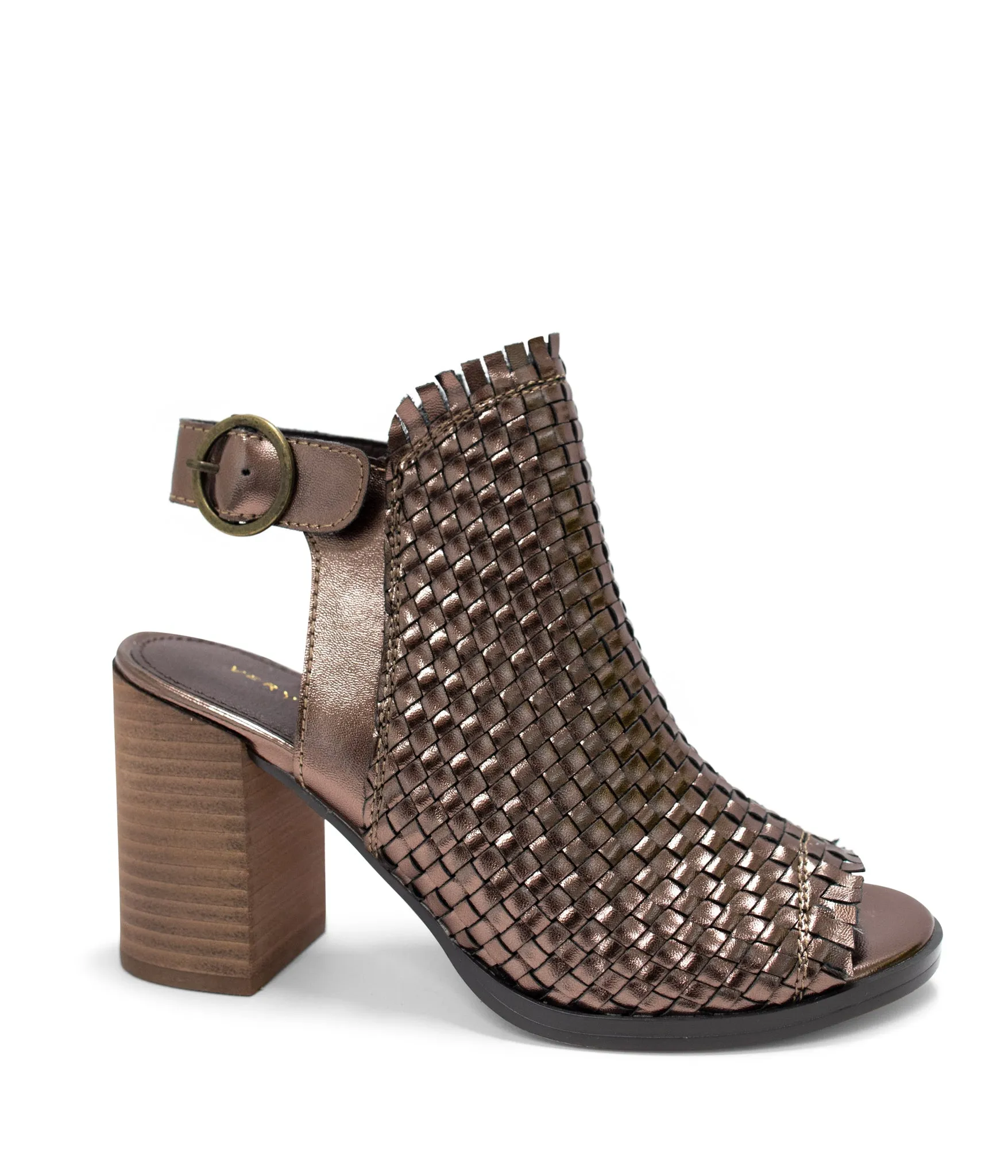 Mercenary Heeled Sandal in Metallic Bronze