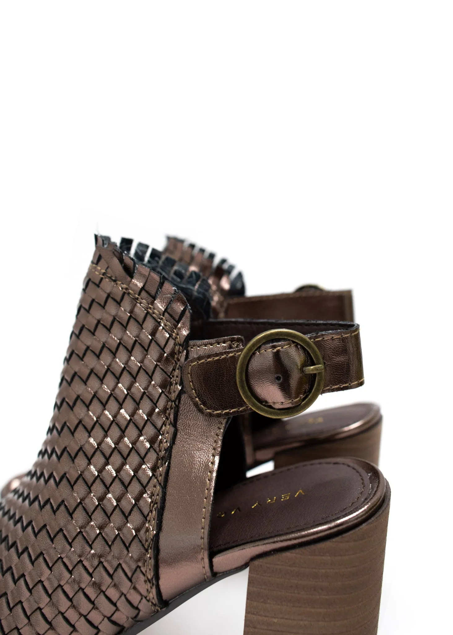 Mercenary Heeled Sandal in Metallic Bronze