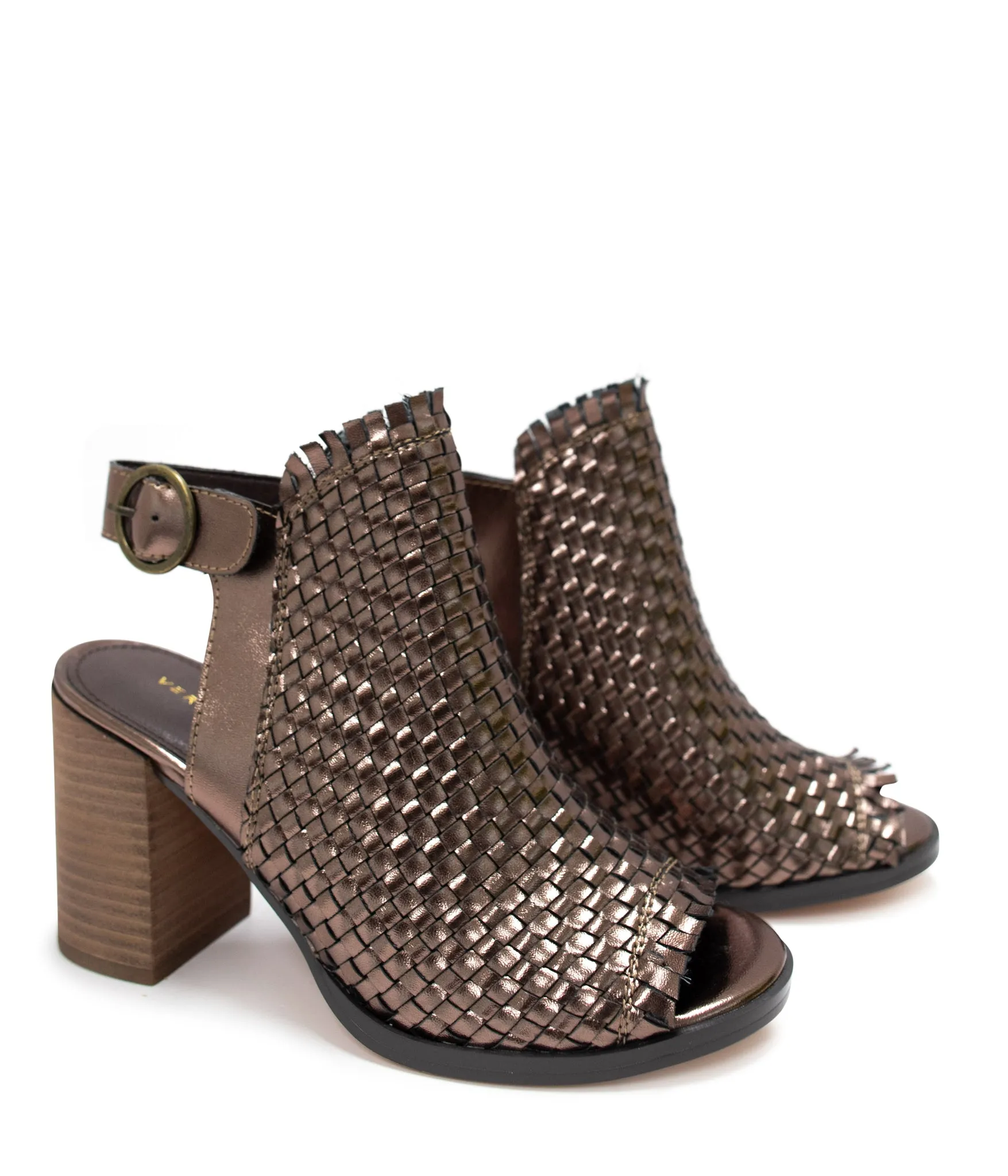 Mercenary Heeled Sandal in Metallic Bronze