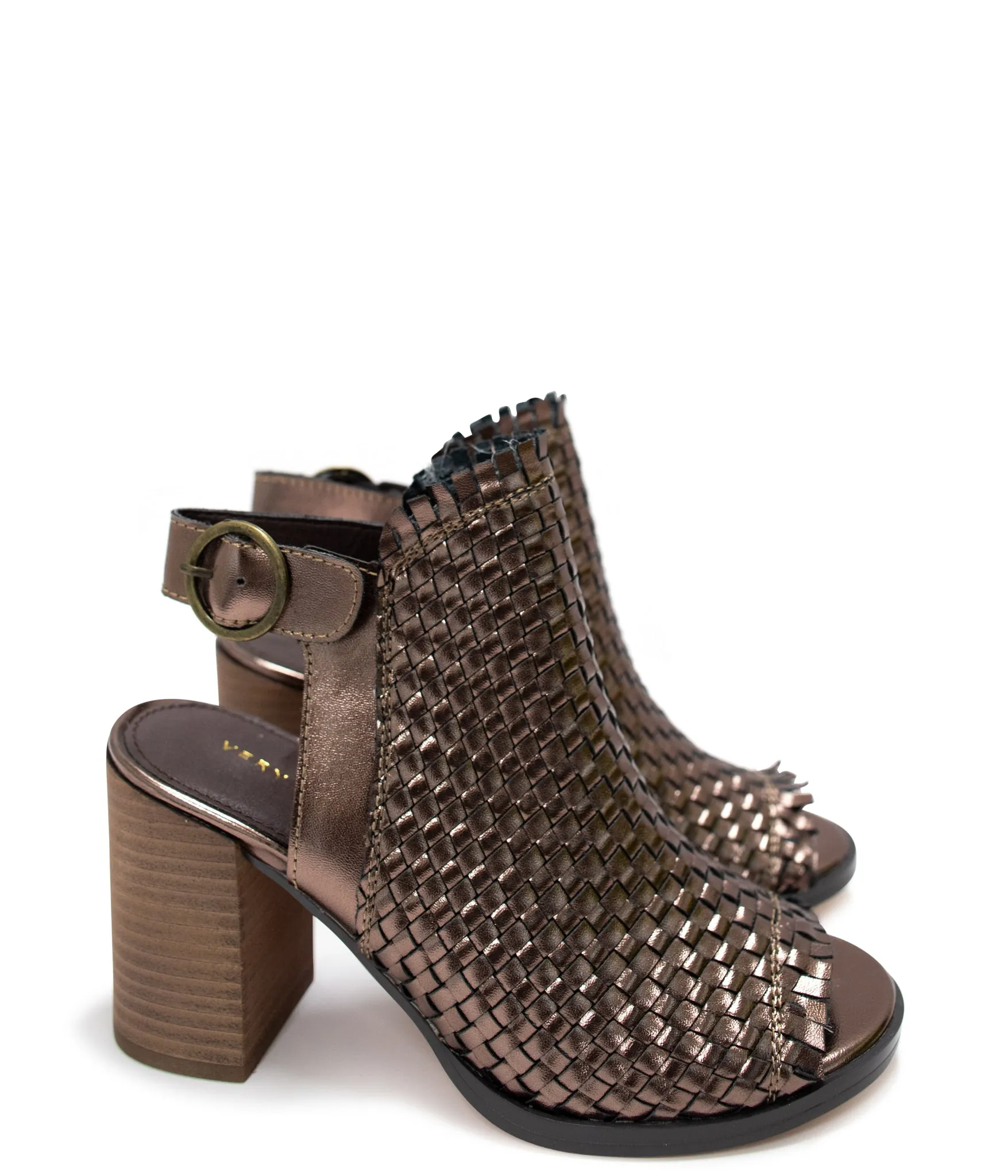 Mercenary Heeled Sandal in Metallic Bronze