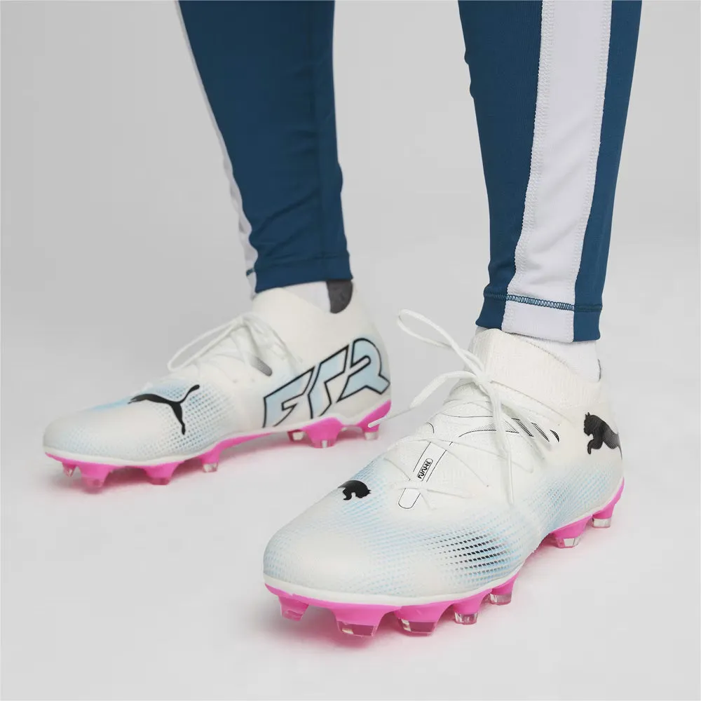 Puma Future 7 Match Womens FG/AG Football Boots (White/Black/Poison Pink)