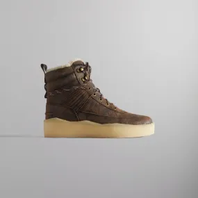 Ronnie Fieg x Clarks Originals 8th Street Rushden Boot - Luxurious Chocolate Brown Shearling