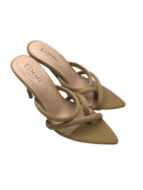 Simmi London Beige Pointed Toe Heeled Sandals UK 5 EU 38 👠