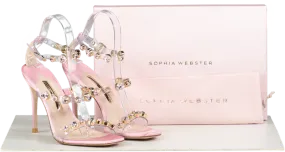 Sophia Webster Rose Pink Crystal Embellished  Heeled Sandals Bnib UK 8 EU 41 👠