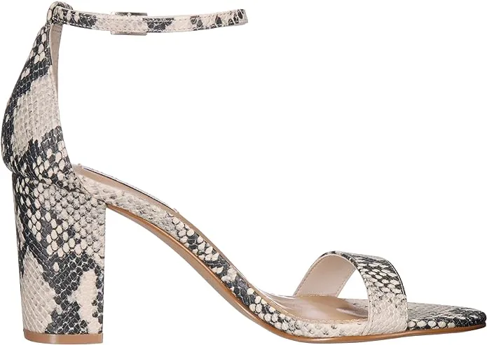 Steve Madden Declair Natural Snake Fashion Ankle Strap Open Toe Heeled Sandals