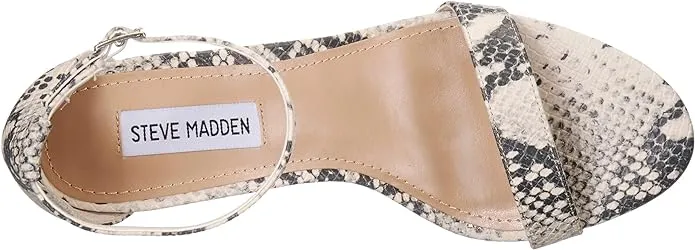 Steve Madden Declair Natural Snake Fashion Ankle Strap Open Toe Heeled Sandals