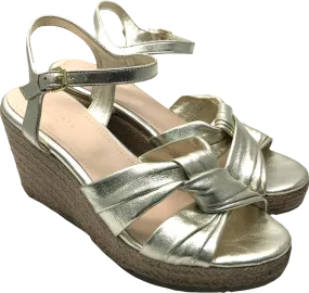 Ted Baker Metallic Knotted Wedge Espadrille Sandal UK 7 EU 40 👠