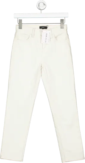 Theory Cream Wide Crop Jean In Dyed Denim UK 4