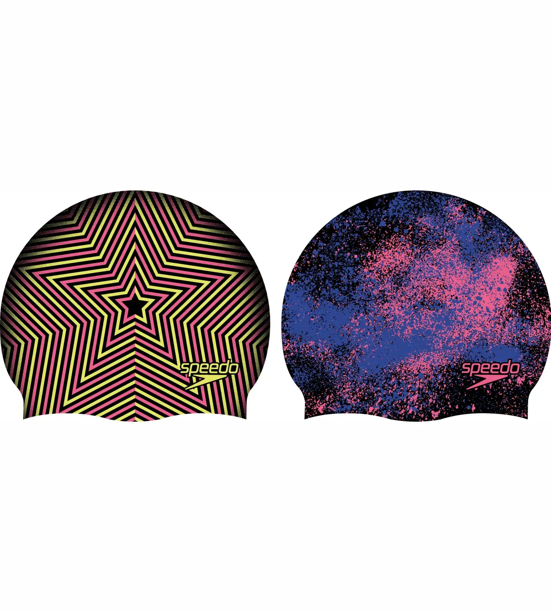 Unisex Junior Reversible Moud Silicon Swim Caps - Black & Blue