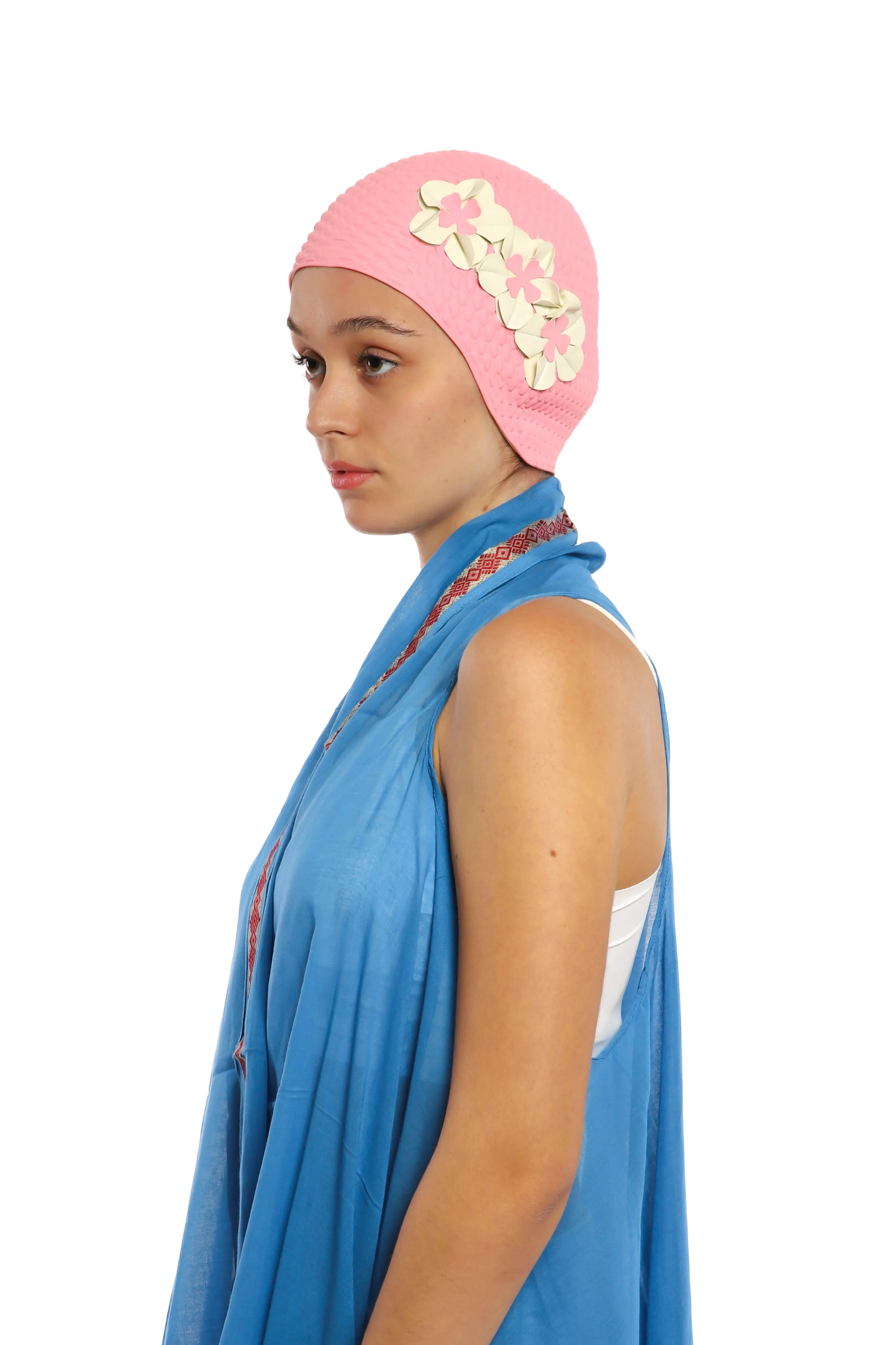 Vintage 3 Flowers Swim Cap