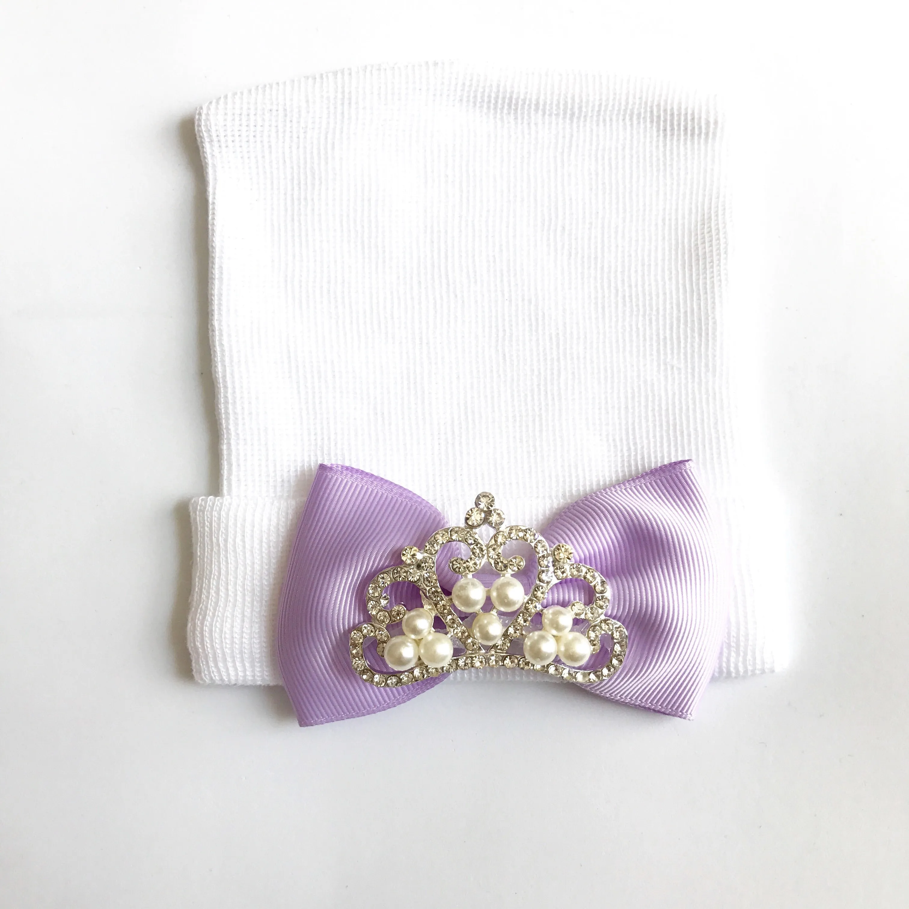 WHITE Princess hat-pick your color bow!