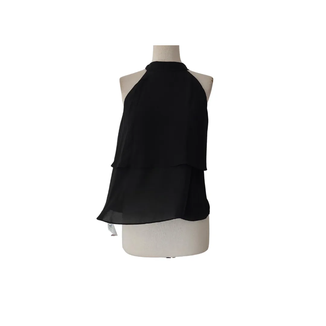 ZARA Black Layered Halterneck Top | Like New |