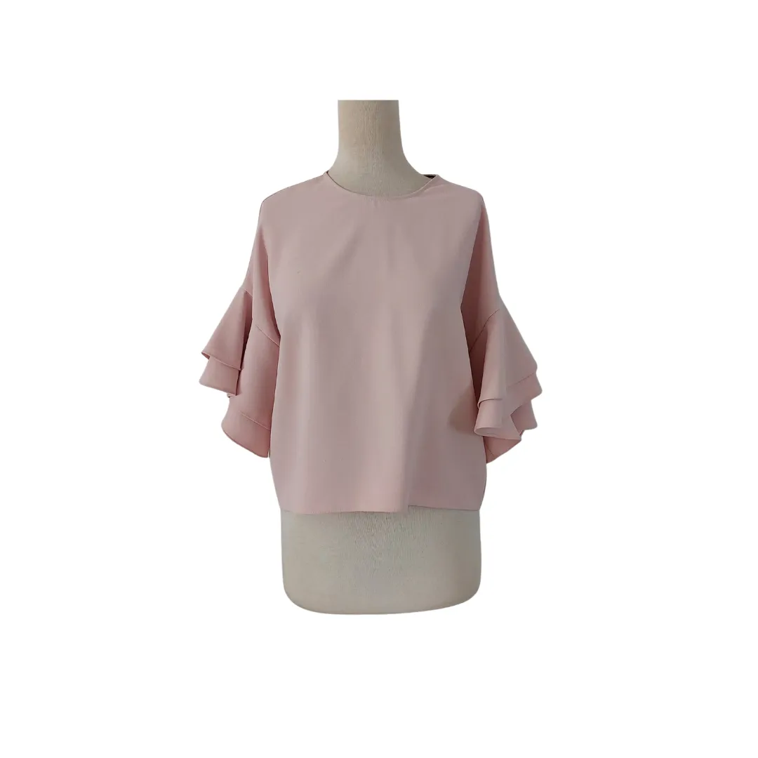 ZARA Pink Ruffle Sleeves Top | Pre Loved |